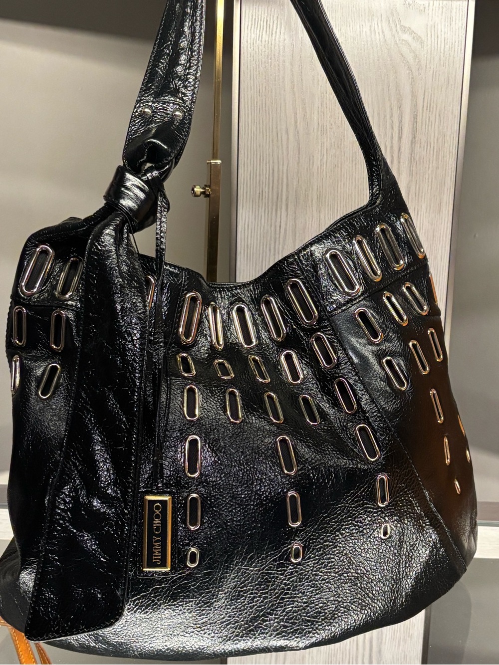 Jimmy Choo Dessy Grommet Shoulder Bag with COA - Picture 11 of 12
